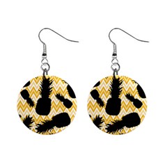 Ananas Chevrons Noir/jaune Mini Button Earrings by kcreatif