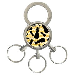 Ananas Chevrons Noir/jaune 3-ring Key Chain by kcreatif