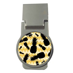 Ananas Chevrons Noir/jaune Money Clips (round)  by kcreatif