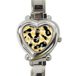 Ananas Chevrons Noir/Jaune Heart Italian Charm Watch Front