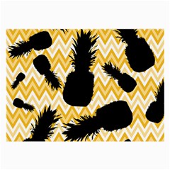 Ananas Chevrons Noir/jaune Large Glasses Cloth by kcreatif