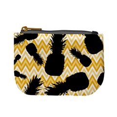 Ananas Chevrons Noir/jaune Mini Coin Purse by kcreatif