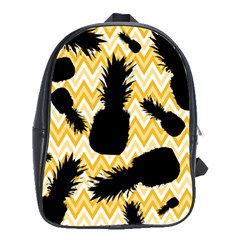 Ananas Chevrons Noir/jaune School Bag (large) by kcreatif