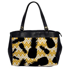 Ananas Chevrons Noir/jaune Oversize Office Handbag by kcreatif