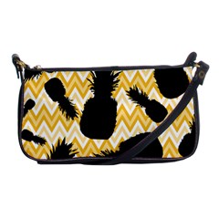 Ananas Chevrons Noir/jaune Shoulder Clutch Bag by kcreatif