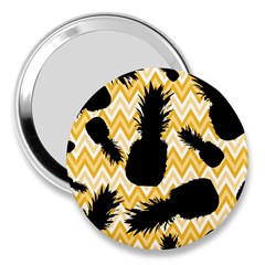 Ananas Chevrons Noir/jaune 3  Handbag Mirrors by kcreatif