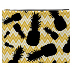 Ananas Chevrons Noir/jaune Cosmetic Bag (xxxl) by kcreatif