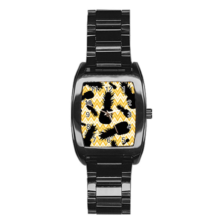 Ananas Chevrons Noir/Jaune Stainless Steel Barrel Watch