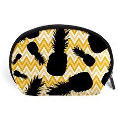 Ananas Chevrons Noir/jaune Accessory Pouch (large) by kcreatif