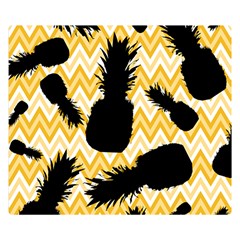 Ananas Chevrons Noir/jaune Double Sided Flano Blanket (small)  by kcreatif