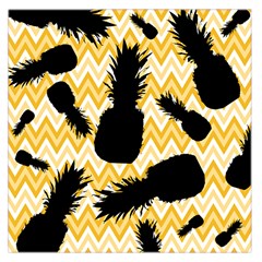 Ananas Chevrons Noir/jaune Large Satin Scarf (square) by kcreatif