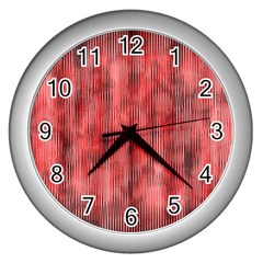 Abstrait Texture Rouge/noir Wall Clock (silver) by kcreatif