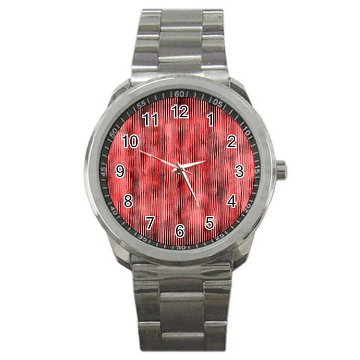 Abstrait Texture Rouge/Noir Sport Metal Watch