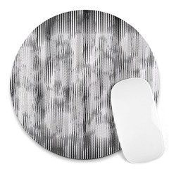 Abstrait Texture Gris/noir Round Mousepads by kcreatif