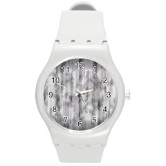 Abstrait Texture Gris/noir Round Plastic Sport Watch (m) by kcreatif