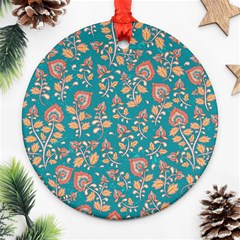 Teal Floral Paisley Ornament (round) by mccallacoulture