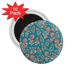 Teal Floral Paisley 2 25  Magnets (10 Pack)  by mccallacoulture