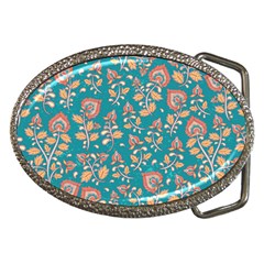 Teal Floral Paisley Belt Buckles by mccallacoulture