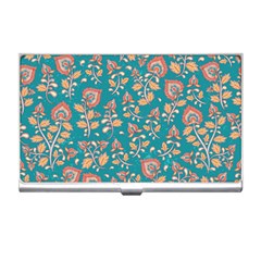 Teal Floral Paisley Business Card Holder by mccallacoulture