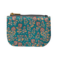 Teal Floral Paisley Mini Coin Purse by mccallacoulture