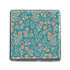 Teal Floral Paisley Memory Card Reader (square 5 Slot) by mccallacoulture