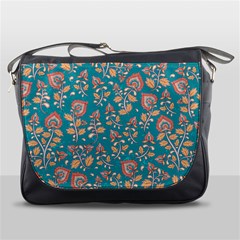 Teal Floral Paisley Messenger Bag by mccallacoulture