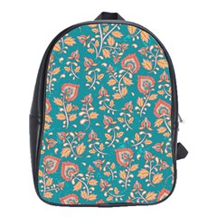 Teal Floral Paisley School Bag (xl) by mccallacoulture