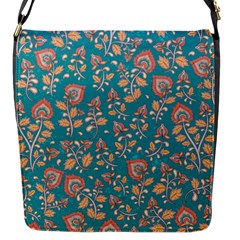 Teal Floral Paisley Flap Closure Messenger Bag (s) by mccallacoulture