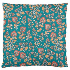 Teal Floral Paisley Standard Flano Cushion Case (one Side) by mccallacoulture