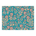 Teal Floral Paisley Double Sided Flano Blanket (Mini)  35 x27  Blanket Front