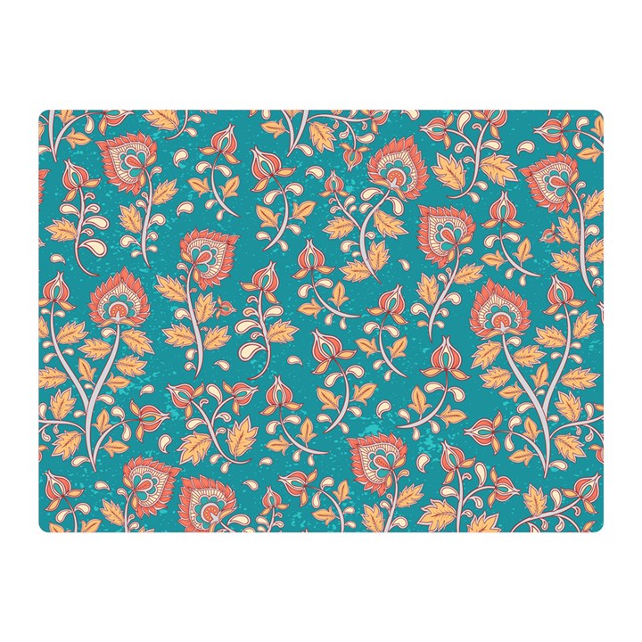 Teal Floral Paisley Double Sided Flano Blanket (Mini) 