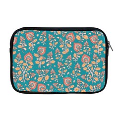 Teal Floral Paisley Apple Macbook Pro 17  Zipper Case by mccallacoulture