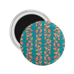 Teal Floral Paisley Stripes 2 25  Magnet by mccallacoulture