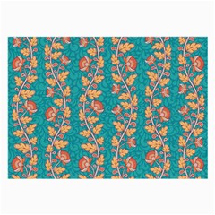 Teal Floral Paisley Stripes Large Glasses Cloth (2 Sides) by mccallacoulture