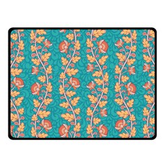 Teal Floral Paisley Stripes Fleece Blanket (small) by mccallacoulture