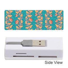 Teal Floral Paisley Stripes Memory Card Reader (stick) by mccallacoulture