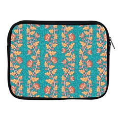 Teal Floral Paisley Stripes Apple Ipad Zipper Case by mccallacoulture