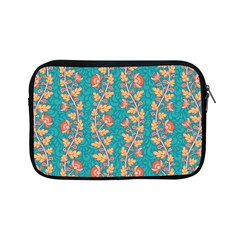 Teal Floral Paisley Stripes Apple Ipad Mini Zipper Case by mccallacoulture