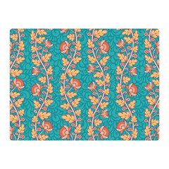 Teal Floral Paisley Stripes Double Sided Flano Blanket (mini) by mccallacoulture