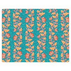 Teal Floral Paisley Stripes Double Sided Flano Blanket (medium) by mccallacoulture