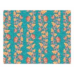 Teal Floral Paisley Stripes Double Sided Flano Blanket (large) by mccallacoulture