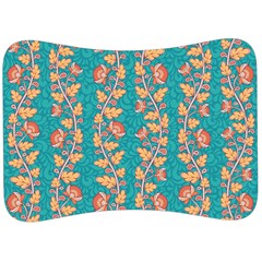 Teal Floral Paisley Stripes Velour Seat Head Rest Cushion by mccallacoulture