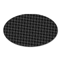 Damiers Abstrait Gris/noir Oval Magnet by kcreatif