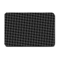 Damiers Abstrait Gris/noir Small Doormat  by kcreatif