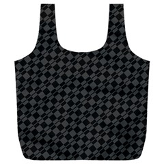 Damiers Abstrait Gris/noir Full Print Recycle Bag (xxl) by kcreatif