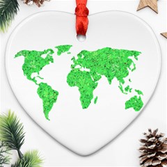 Environment Concept World Map Illustration Ornament (heart)