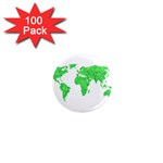 Environment Concept World Map Illustration 1  Mini Magnets (100 pack)  Front