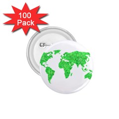 Environment Concept World Map Illustration 1 75  Buttons (100 Pack)  by dflcprintsclothing