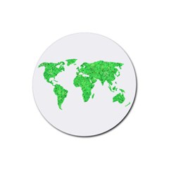 Environment Concept World Map Illustration Rubber Coaster (round) 