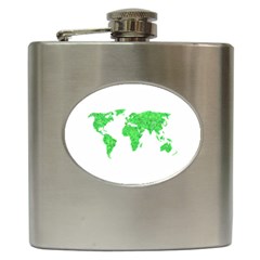 Environment Concept World Map Illustration Hip Flask (6 Oz) by dflcprintsclothing